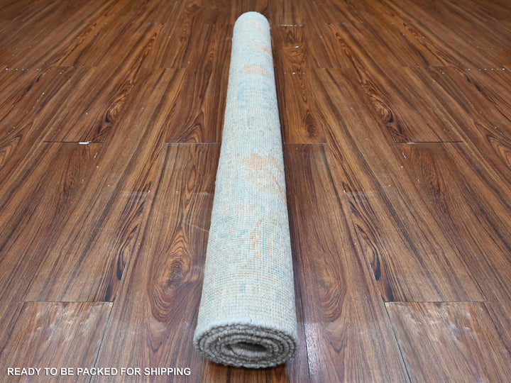 3'11" x 5'9" New Hand Knotted Blue Wool Rectangle Oriental Rug - MOA10288528