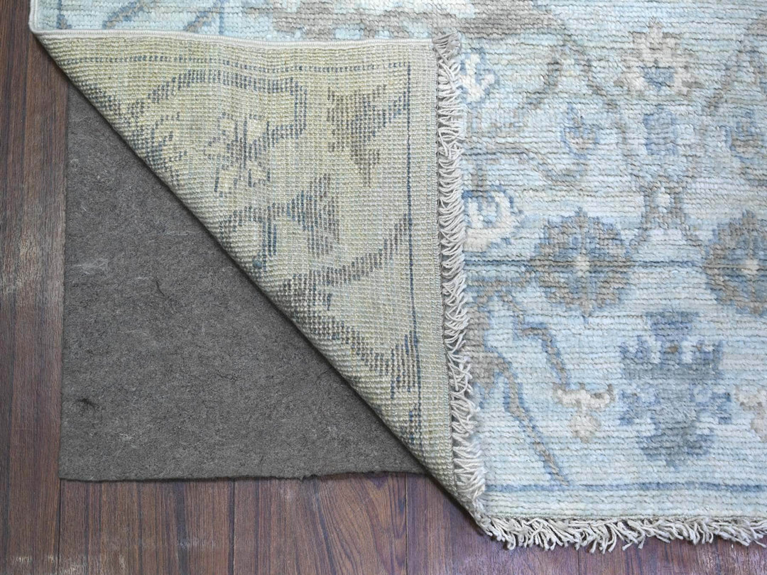 4'0" x 11'10" New Hand Knotted Blue Wool Runner Oriental Rug - MOA10288529
