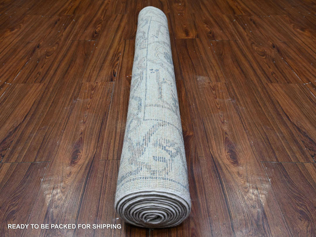 4'0" x 11'10" New Hand Knotted Blue Wool Runner Oriental Rug - MOA10288529