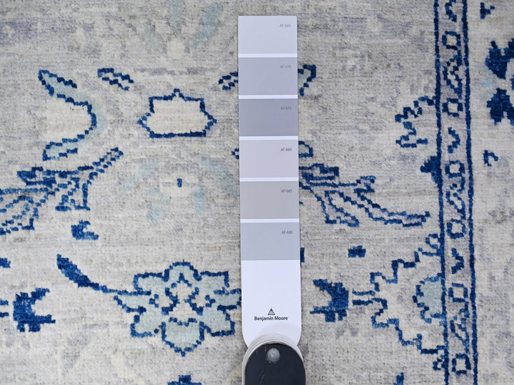 2'7" x 21'4" New Hand Knotted Grey Wool Runner Oriental Rug - MOA10288535