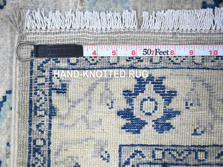 2'7" x 21'4" New Hand Knotted Grey Wool Runner Oriental Rug - MOA10288535