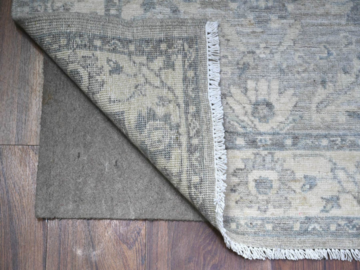 2'8" x 11'10" New Hand Knotted Grey Wool Runner Oriental Rug - MOA10288536