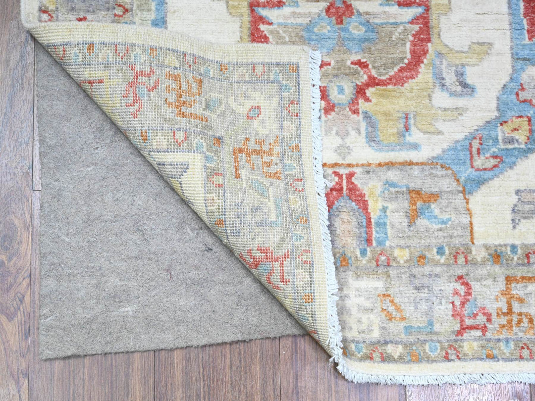 2'8" x 9'10" New Hand Knotted Ivory Wool Runner Oriental Rug - MOA10288545