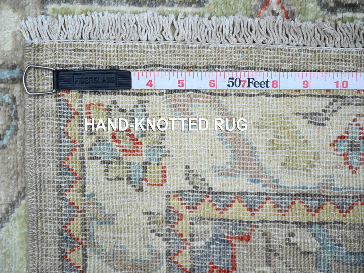 2'8" x 12'1" New Hand Knotted Grey Wool Runner Oriental Rug - MOA10288546