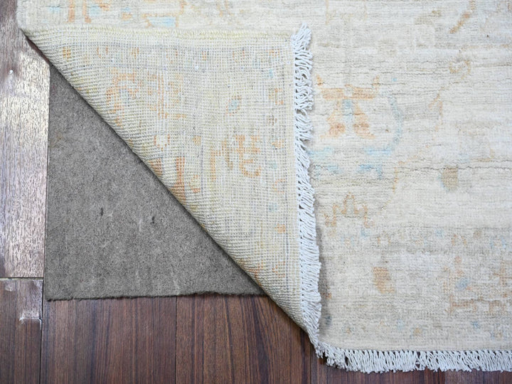 2'6" x 7'10" New Hand Knotted Grey Wool Runner Oriental Rug - MOA10288548
