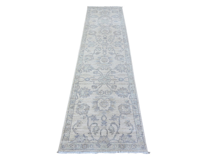 2'6" x 9'10" New Hand Knotted Ivory Wool Runner Oriental Rug - MOA10288550