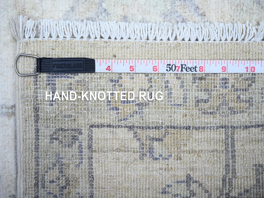 2'6" x 9'10" New Hand Knotted Ivory Wool Runner Oriental Rug - MOA10288550