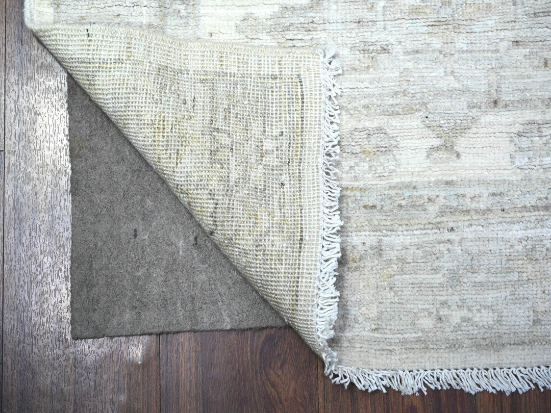 2'8" x 11'3" New Hand Knotted Ivory Wool Runner Oriental Rug - MOA10288552