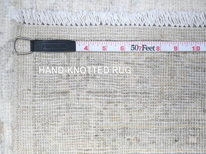2'8" x 11'3" New Hand Knotted Ivory Wool Runner Oriental Rug - MOA10288552
