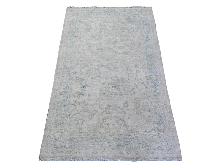 3'0" x 5'0" New Hand Knotted Grey Wool Rectangle Oriental Rug - MOA10288553