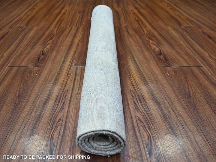 3'0" x 5'0" New Hand Knotted Grey Wool Rectangle Oriental Rug - MOA10288553