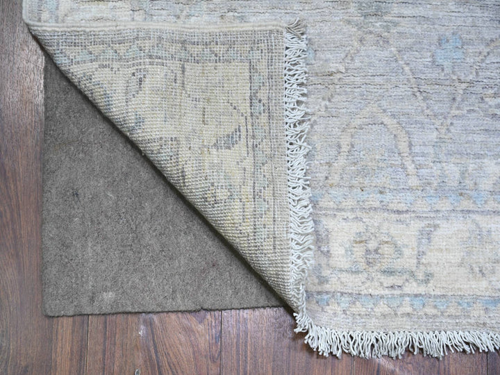 2'8" x 11'6" New Hand Knotted Grey Wool Runner Oriental Rug - MOA10288554