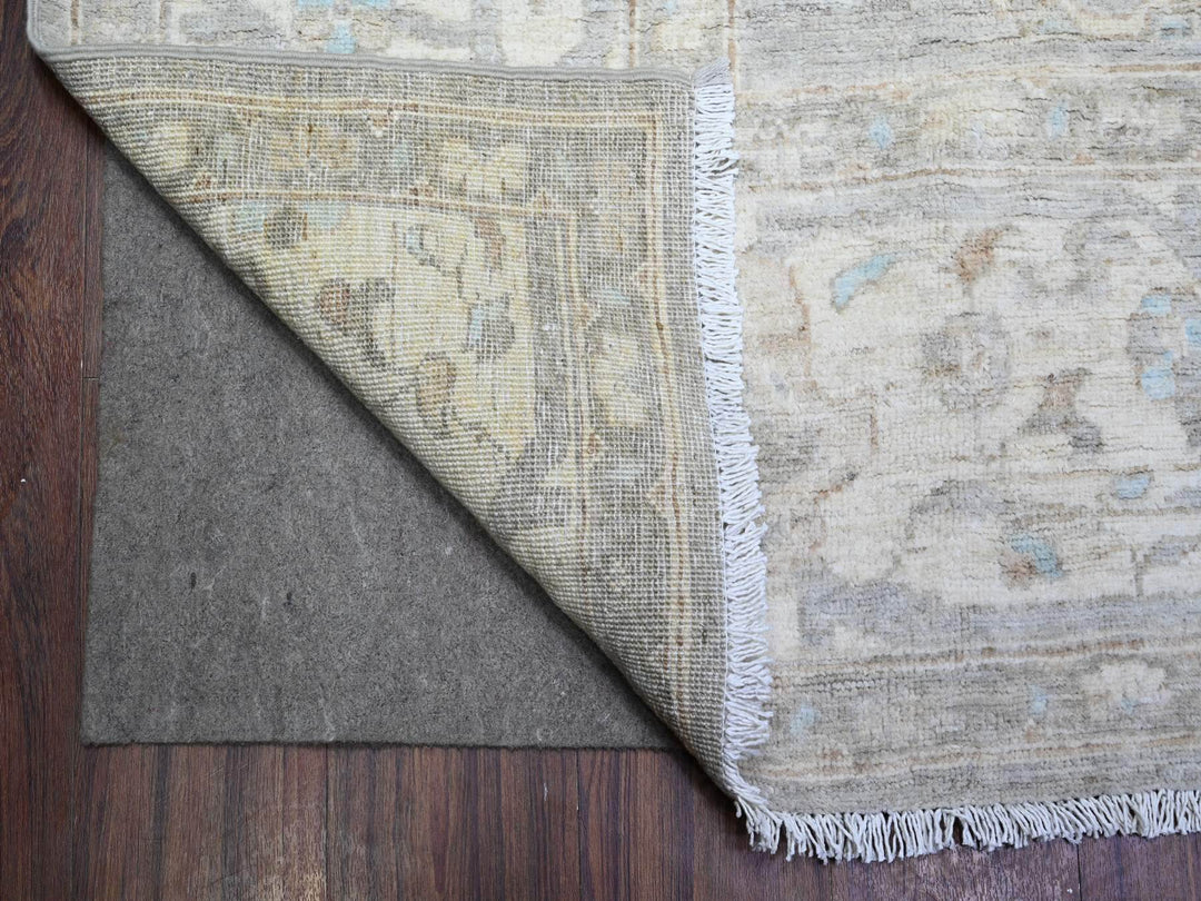 8'10" x 10'9" New Hand Knotted Grey Wool Rectangle Oriental Rug - MOA10288560