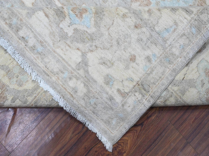 8'10" x 10'9" New Hand Knotted Grey Wool Rectangle Oriental Rug - MOA10288560