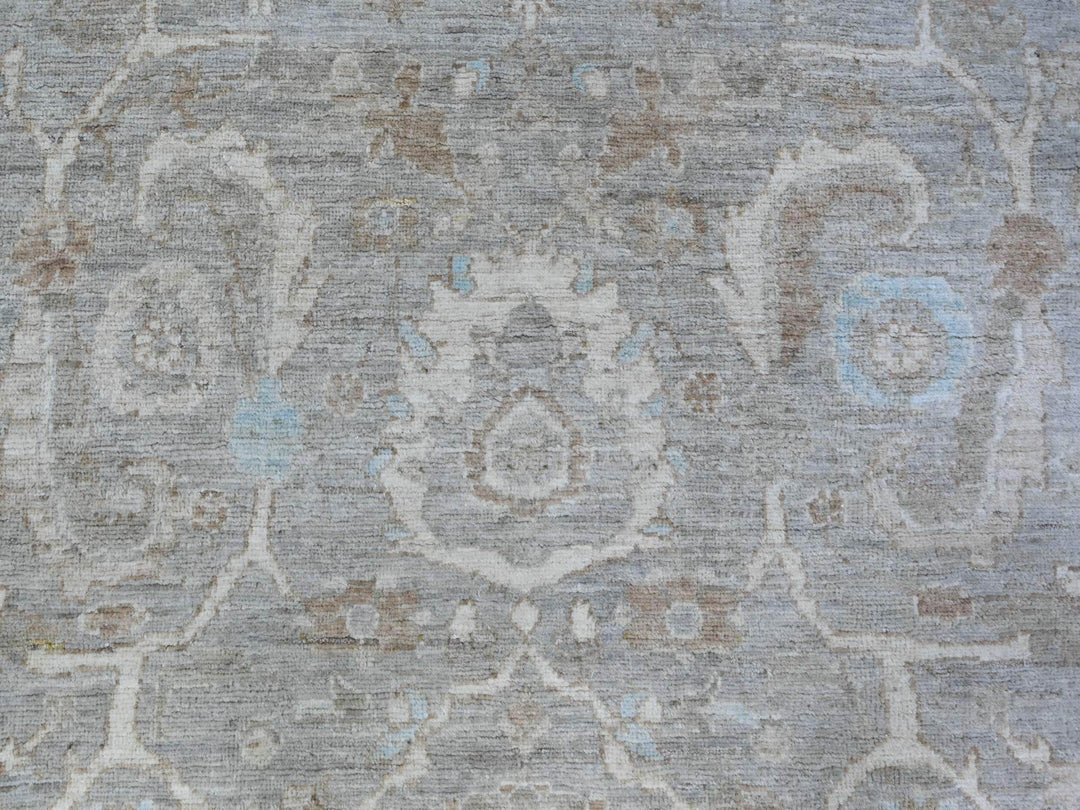 8'10" x 10'9" New Hand Knotted Grey Wool Rectangle Oriental Rug - MOA10288560