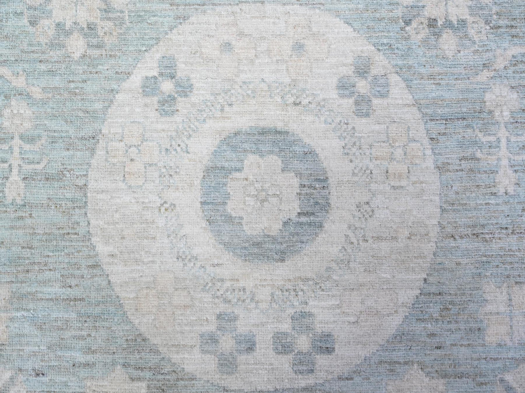 8'10" x 11'3" New Hand Knotted Blue Wool Rectangle Oriental Rug - MOA10288561