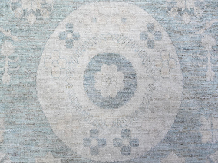 8'10" x 11'3" New Hand Knotted Blue Wool Rectangle Oriental Rug - MOA10288561