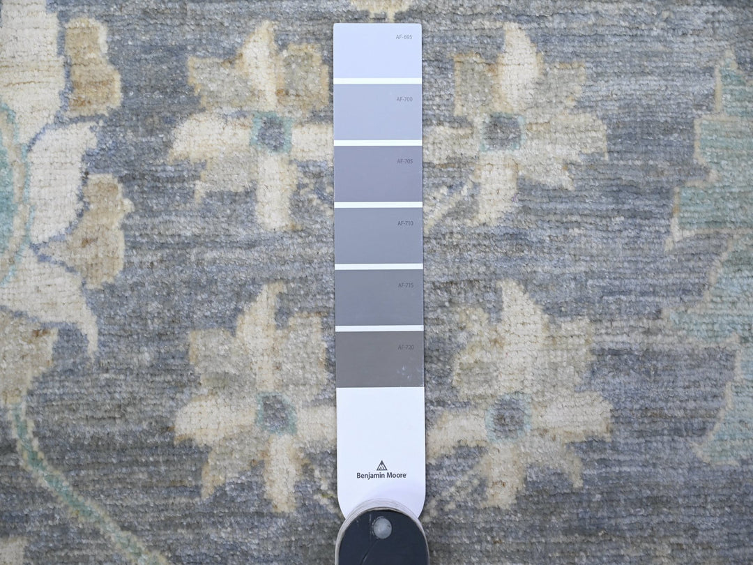 10'2" x 13'11" New Hand Knotted Grey Wool Rectangle Oriental Rug - MOA10288584