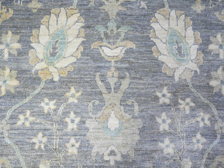 10'2" x 13'11" New Hand Knotted Grey Wool Rectangle Oriental Rug - MOA10288584
