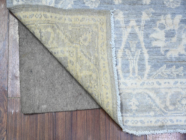2'10" x 9'9" New Hand Knotted Grey Wool Runner Oriental Rug - MOA10288587