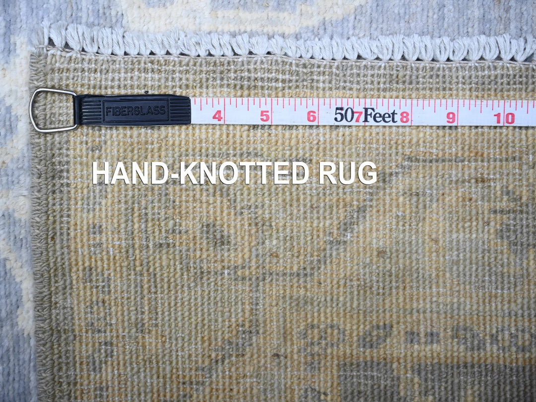 2'10" x 9'9" New Hand Knotted Grey Wool Runner Oriental Rug - MOA10288587