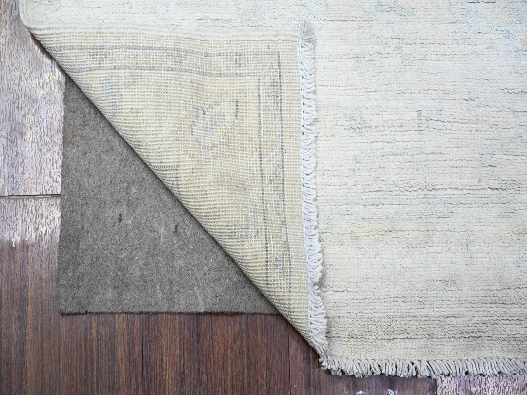 2'7" x 11'2" New Hand Knotted Grey Wool Runner Oriental Rug - MOA10288588