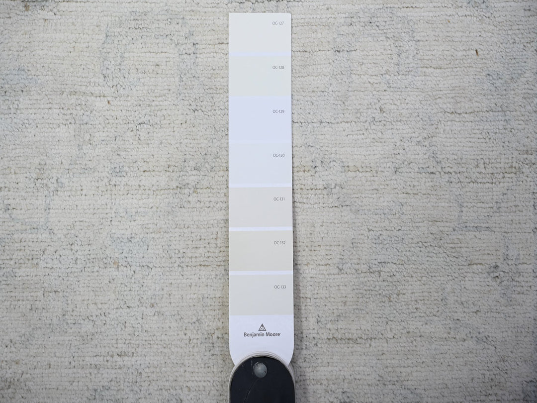 2'7" x 11'2" New Hand Knotted Grey Wool Runner Oriental Rug - MOA10288588