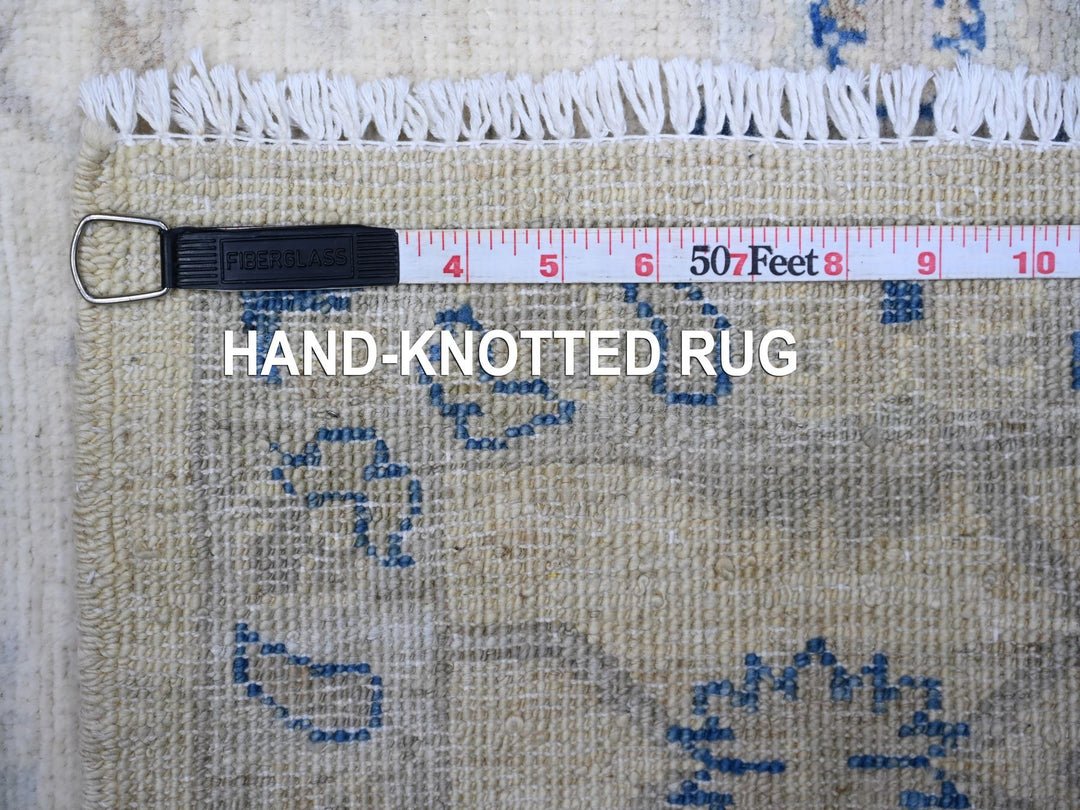 2'8" x 11'10" New Hand Knotted Ivory Wool Runner Oriental Rug - MOA10288589