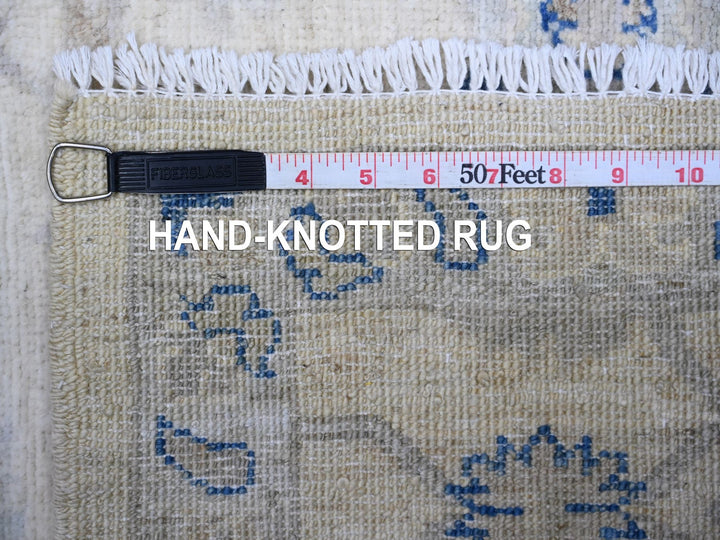 2'8" x 11'10" New Hand Knotted Ivory Wool Runner Oriental Rug - MOA10288589