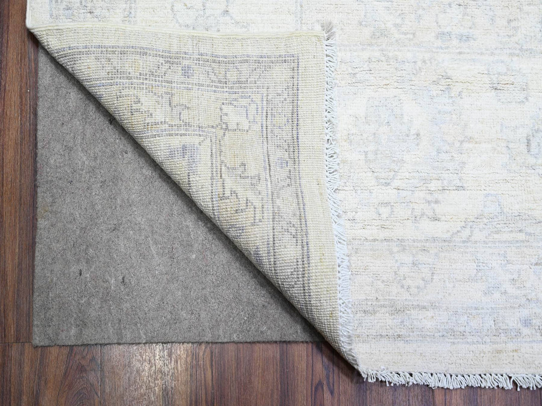 9'7" x 13'10" New Hand Knotted Ivory Wool Rectangle Oriental Rug - MOA10288595