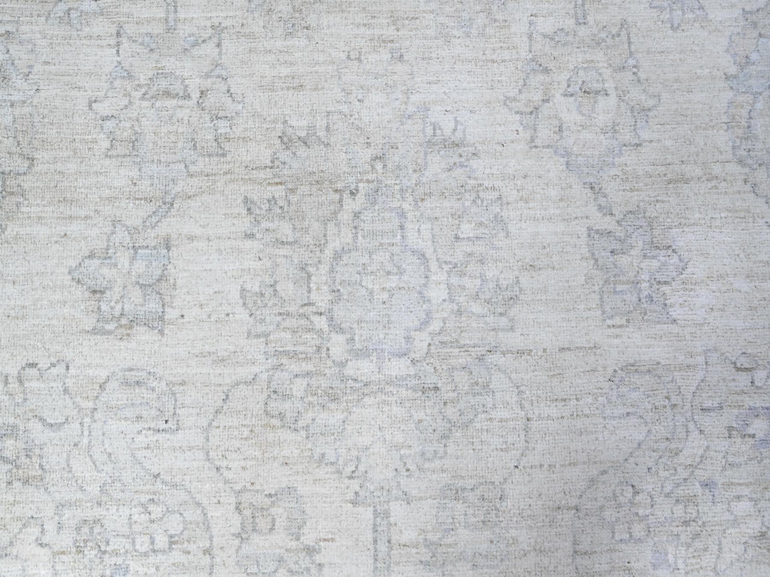 9'7" x 13'10" New Hand Knotted Ivory Wool Rectangle Oriental Rug - MOA10288595