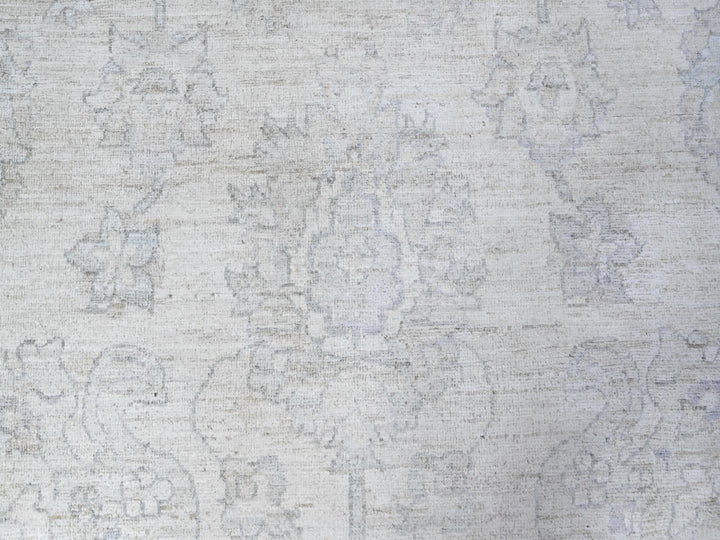 9'7" x 13'10" New Hand Knotted Ivory Wool Rectangle Oriental Rug - MOA10288595