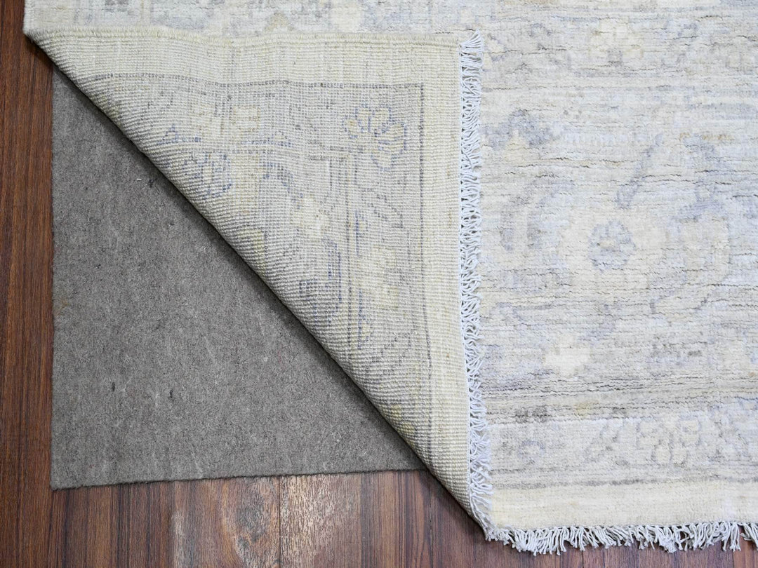 9'8" x 13'8" New Hand Knotted Ivory Wool Rectangle Oriental Rug - MOA10288596