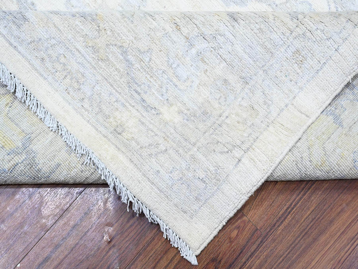 9'8" x 13'8" New Hand Knotted Ivory Wool Rectangle Oriental Rug - MOA10288596