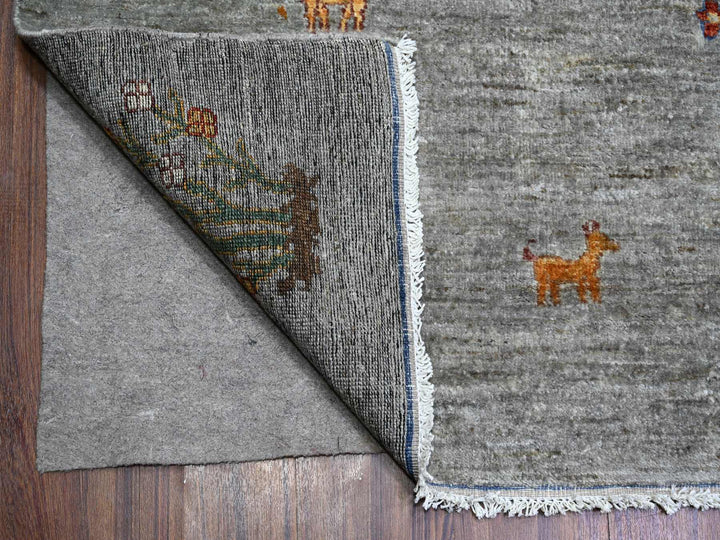 10'0" x 13'10" New Hand Knotted Grey Wool Rectangle Oriental Rug - MOA10288598