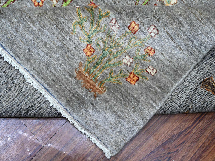 10'0" x 13'10" New Hand Knotted Grey Wool Rectangle Oriental Rug - MOA10288598