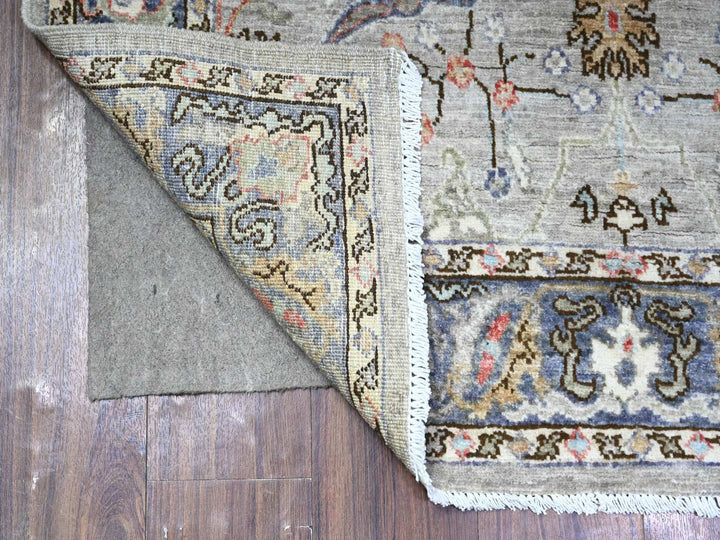 3'10" x 9'10" New Hand Knotted Grey Wool Runner Oriental Rug - MOA10288619