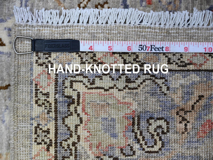 3'10" x 9'10" New Hand Knotted Grey Wool Runner Oriental Rug - MOA10288619