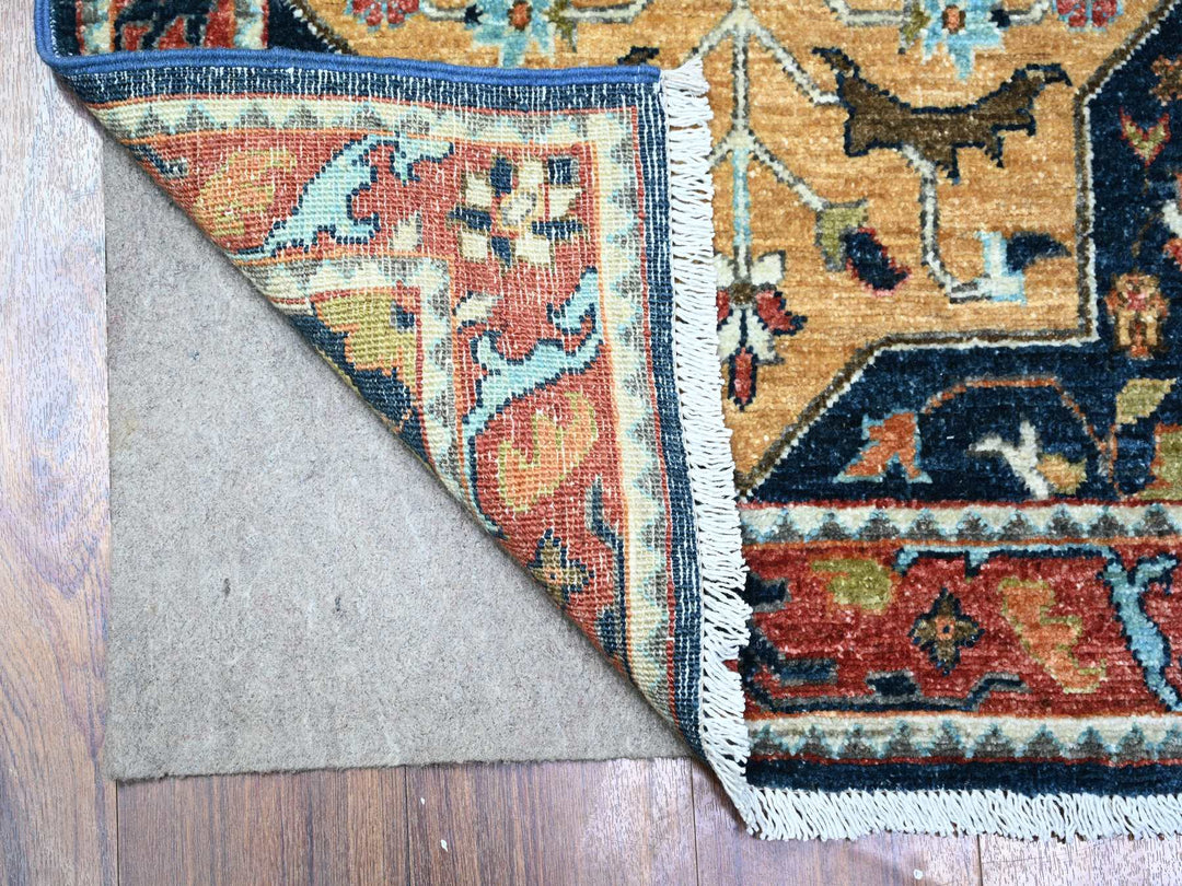 2'6" x 9'8" New Hand Knotted Blue Wool Runner Oriental Rug - MOA10288623