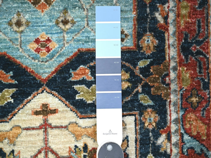2'6" x 9'8" New Hand Knotted Blue Wool Runner Oriental Rug - MOA10288623