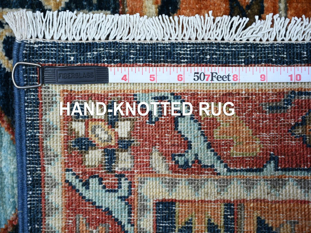 2'6" x 9'8" New Hand Knotted Blue Wool Runner Oriental Rug - MOA10288623