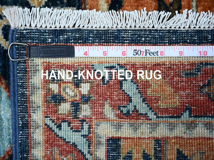 2'6" x 9'8" New Hand Knotted Blue Wool Runner Oriental Rug - MOA10288623