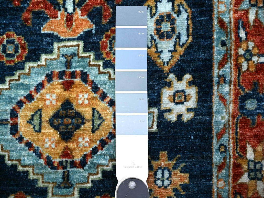 2'6" x 6'1" New Hand Knotted Blue Wool Runner Oriental Rug - MOA10288625