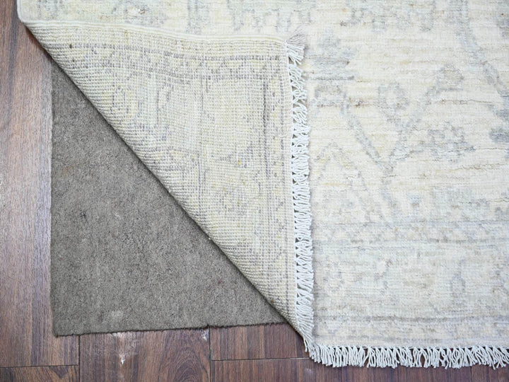 2'5" x 11'8" New Hand Knotted Ivory Wool Runner Oriental Rug - MOA10288634