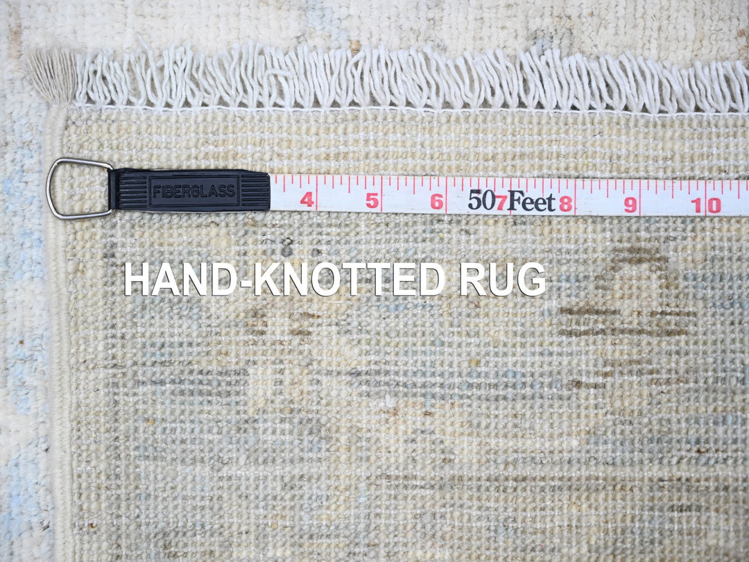 2'7" x 9'5" New Hand Knotted Ivory Wool Runner Oriental Rug - MOA10288636