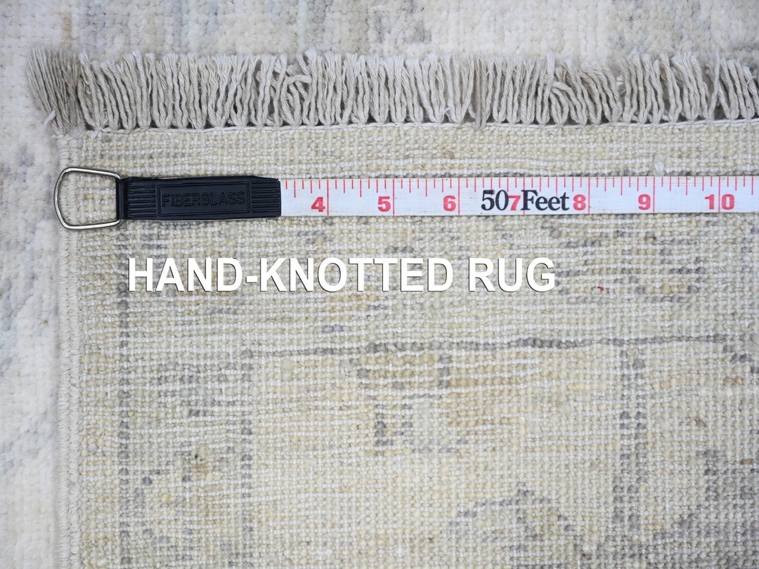 2'5" x 9'6" New Hand Knotted Ivory Wool Runner Oriental Rug - MOA10288637