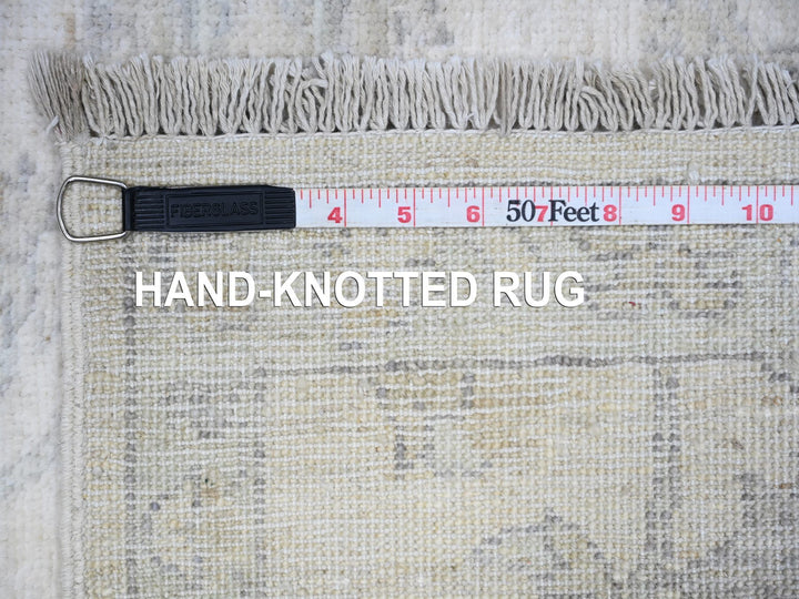 2'5" x 9'6" New Hand Knotted Ivory Wool Runner Oriental Rug - MOA10288637