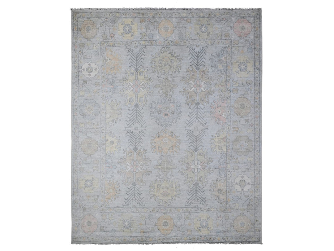 8'3" x 10'0" New Hand Knotted Grey Wool Rectangle Oriental Rug - MOA10288649
