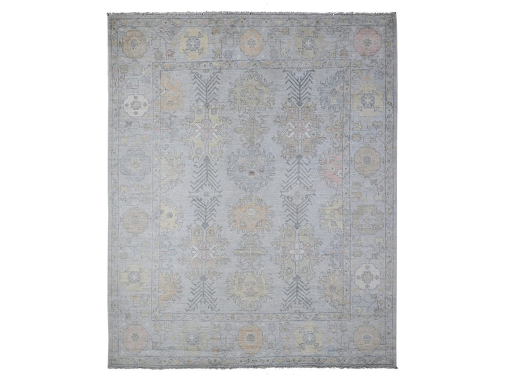 8'3" x 10'0" New Hand Knotted Grey Wool Rectangle Oriental Rug - MOA10288649