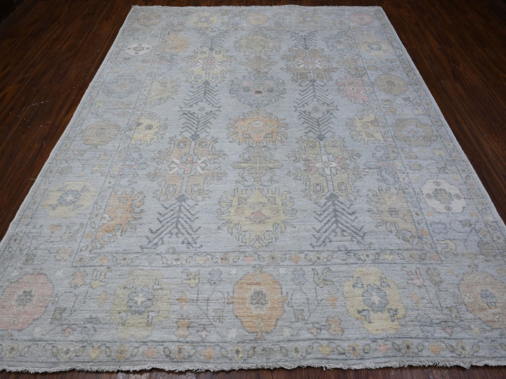 8'3" x 10'0" New Hand Knotted Grey Wool Rectangle Oriental Rug - MOA10288649
